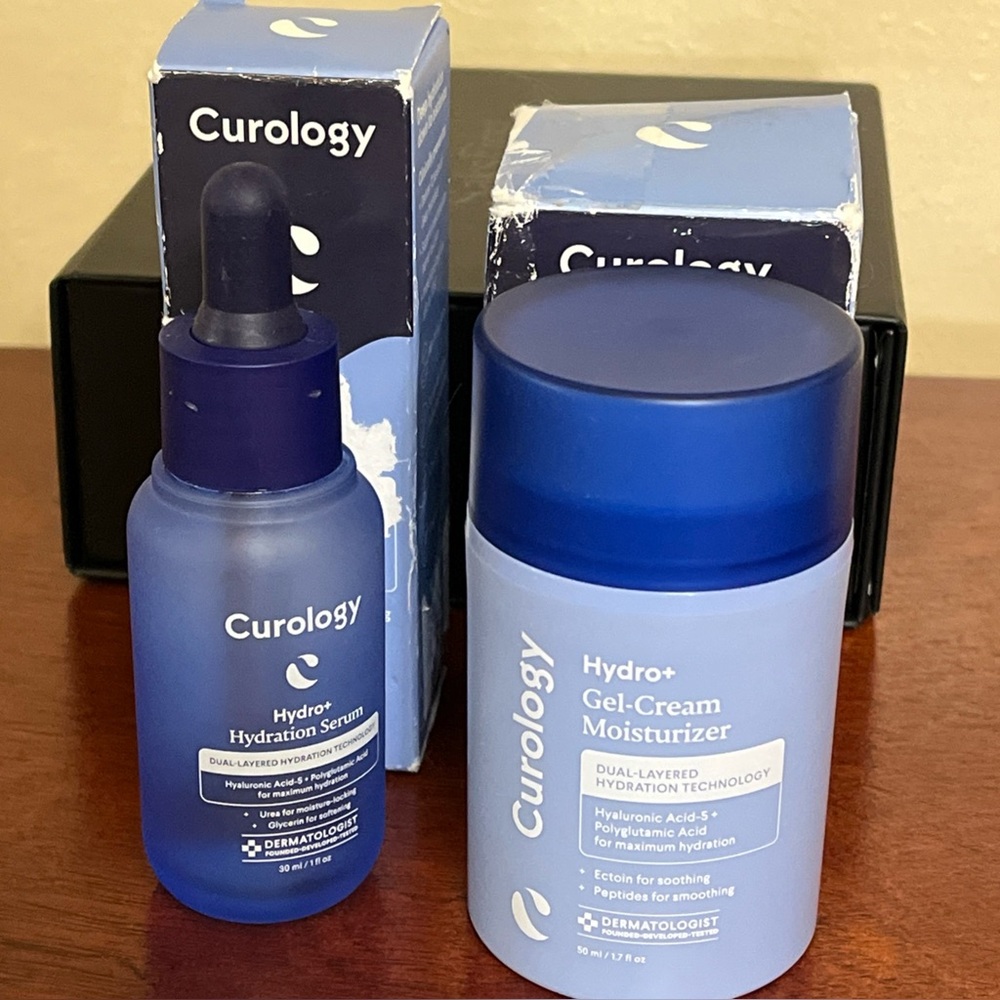 Curology hydro gel cream moisturizer and hydro hydration serum lot